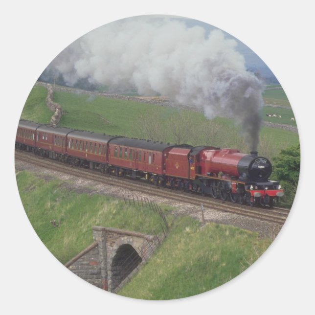 Steam train classic round sticker (Front)