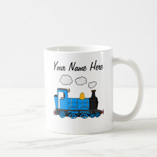 Steam Train Custom Mug Railroad Enthusiast (Blue)
