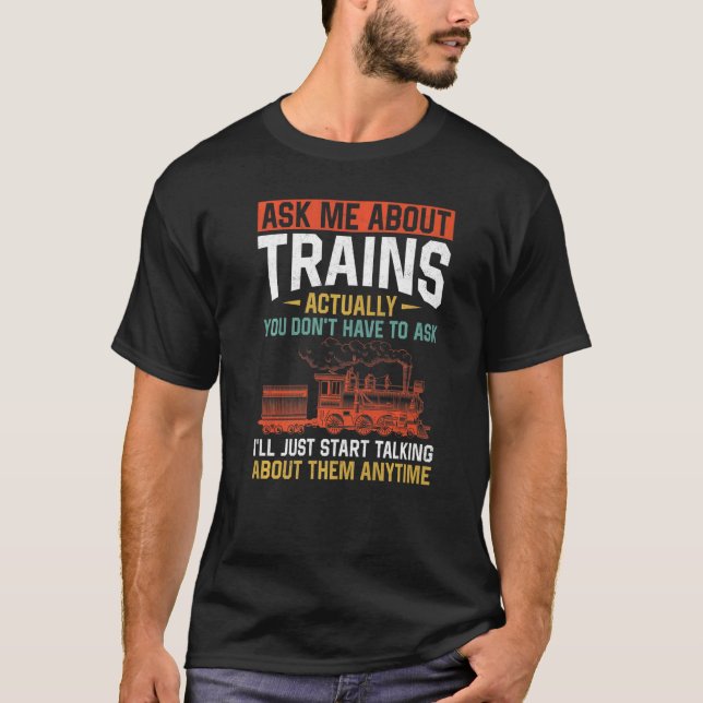 Steam Train Driver Trainspotting Locomotive Vintag T-Shirt (Front)