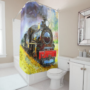 Steam Train Engine Locomotive 778 Shower Curtain