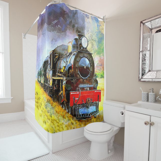 Steam Train Engine Locomotive 778  Shower Curtain (In Situ)