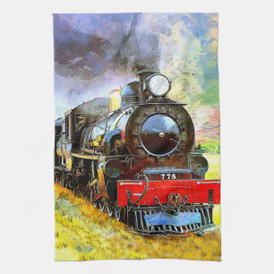 Steam Train Engine Locomotive 778    Tea Towel