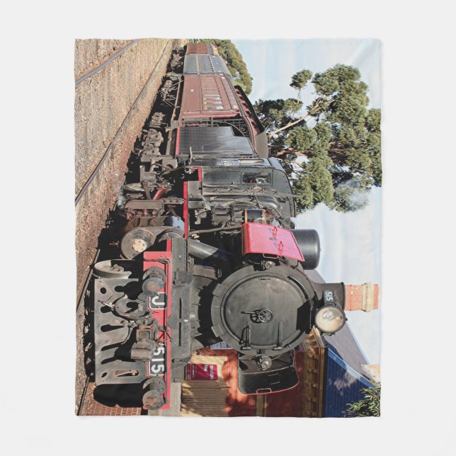 Steam train engine locomotive, Australia Fleece Blanket (Front)