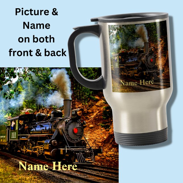 Steam Train Engine Locomotive in  the Forest Trave Travel Mug (Creator Uploaded)