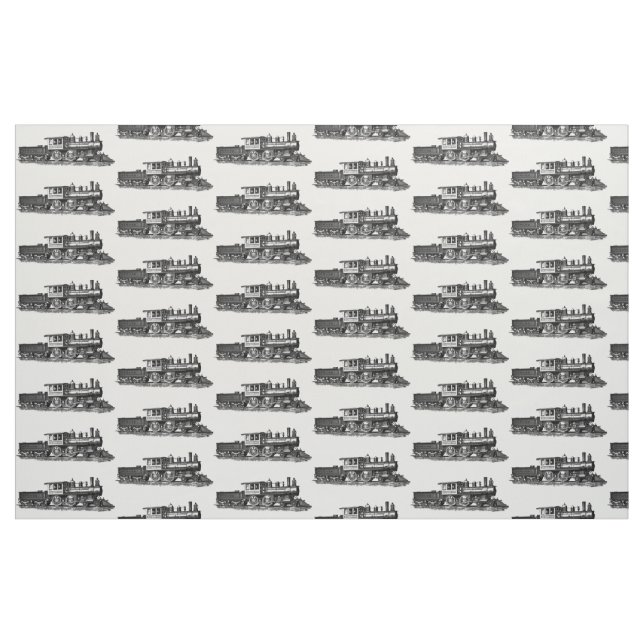 Steam Train Engine Locomotive Railroad Fabric (Fat Quarter)