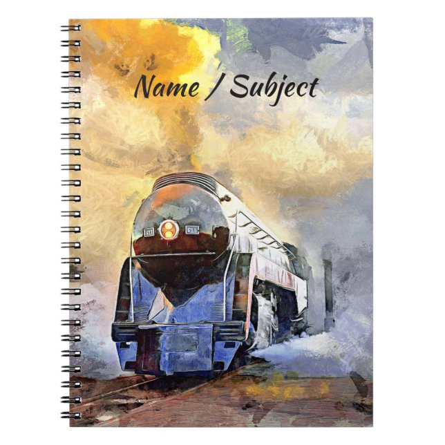 Steam Train Engine N&W 611 Locomotive in Steam Notebook (Front)
