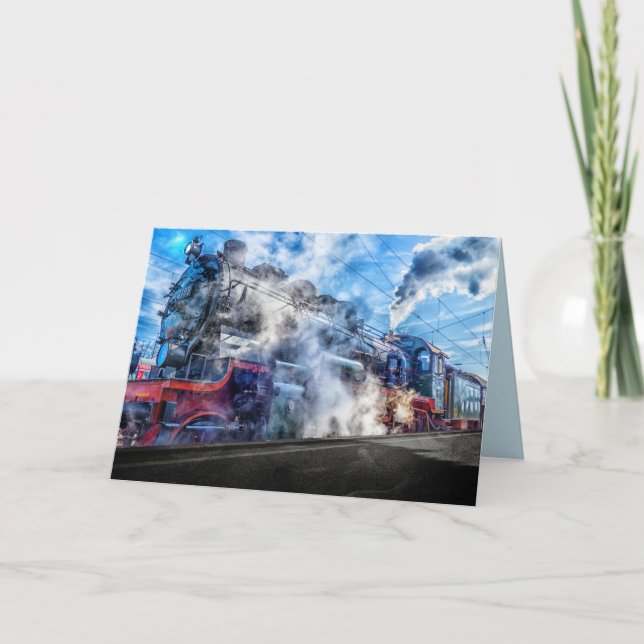 steam train greeting card (Front)