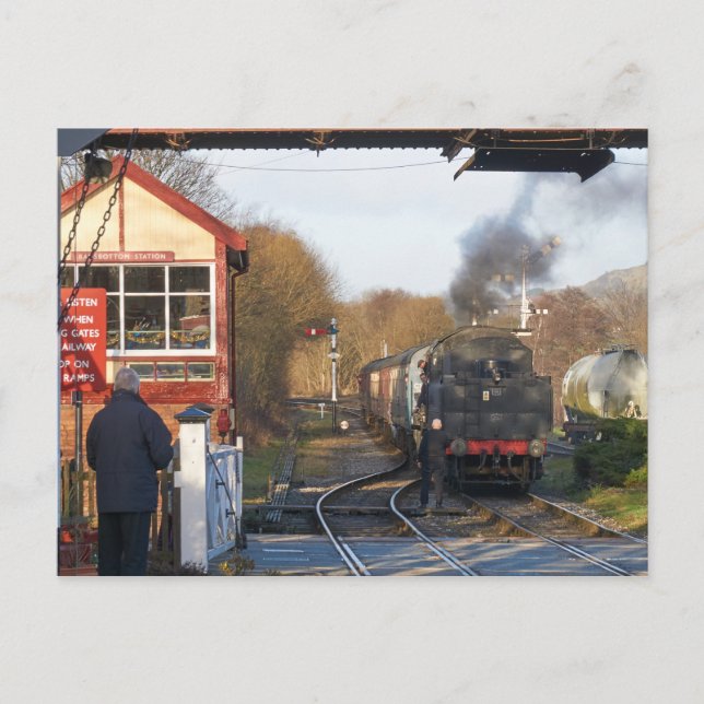 Steam Train in Ramsbottom Postcard (Front)