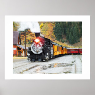 Steam train in Silverton Poster