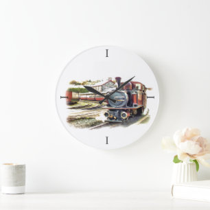 STEAM TRAIN LARGE CLOCK