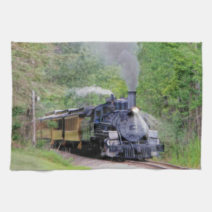 Steam Train Locomotive Railway Enthusiast Art Tea Towel