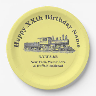 Steam Train Man's Birthday Party  Paper Plate