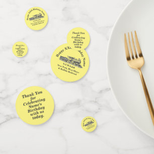 Steam Train Man's Birthday Party Table Confetti