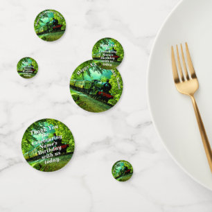 Steam Train Man's Birthday Party Table Confetti