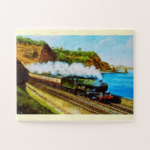 Steam train painting art jigsaw puzzle