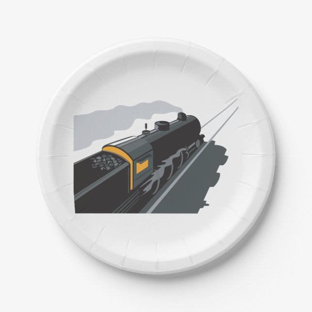 Steam Train Paper Plate (Front)