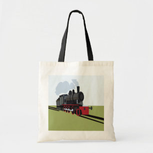 Steam Train Railroad Tote Bag