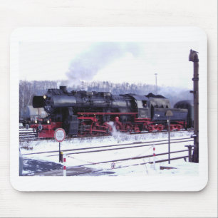steam train railway locomotive station engine mouse mat