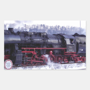 steam train railway locomotive station engine rectangular sticker