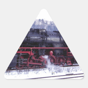 steam train railway locomotive station engine triangle sticker