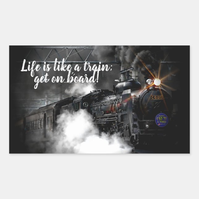 Steam Train Rectangular Sticker (Front)