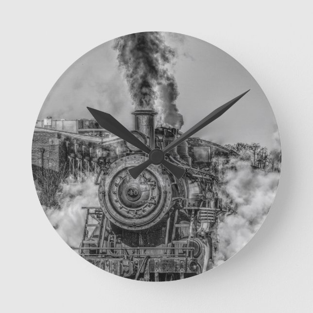 Steam Train Round Clock (Front)