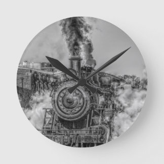 Steam Train Round Clock