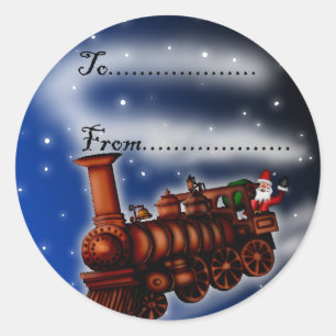 Steam Train Santa, gift tag