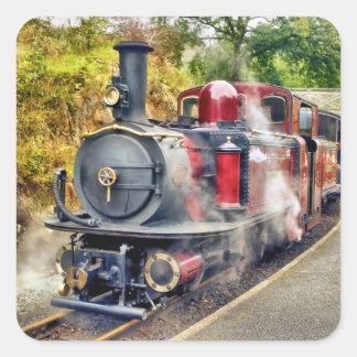 STEAM TRAIN SQUARE STICKER