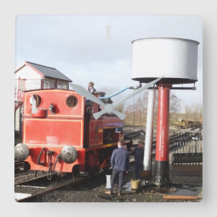 STEAM TRAIN   SQUARE WALL CLOCK