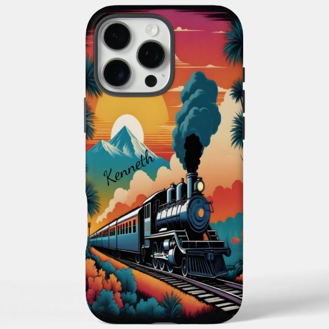 Steam Train Sunset Journey Case-Mate iPhone Case (Back)