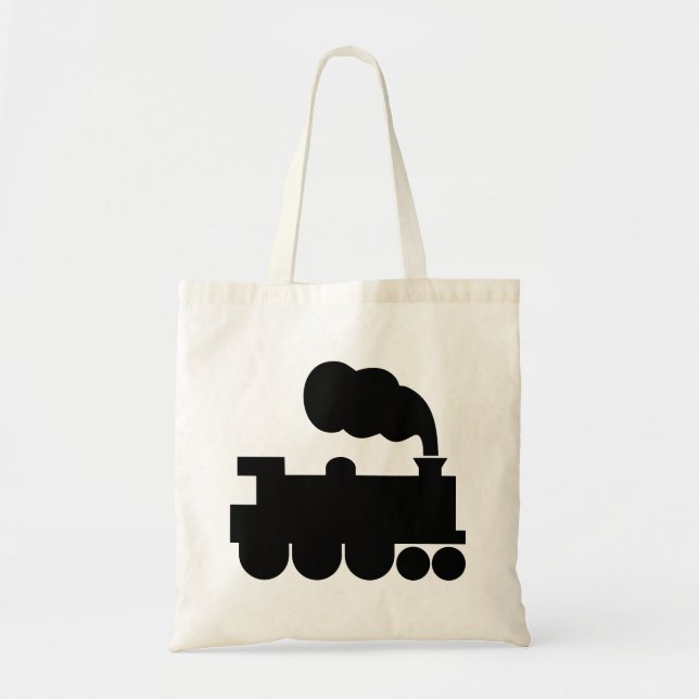Steam Train Symbol - Black Tote Bag (Front)