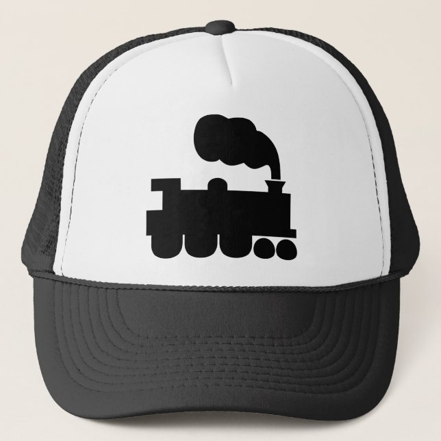 Steam Train Symbol - Black Trucker Hat (Front)
