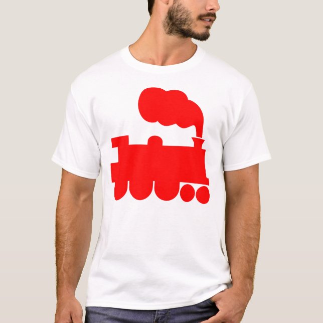 Steam Train Symbol - Red T-Shirt (Front)