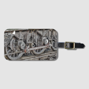 STEAM TRAIN WHEELS   LUGGAGE TAG