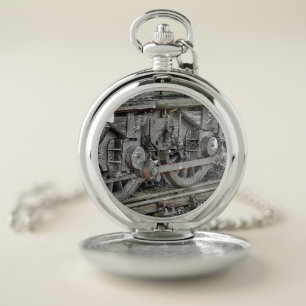 STEAM TRAIN WHEELS   POCKET WATCH