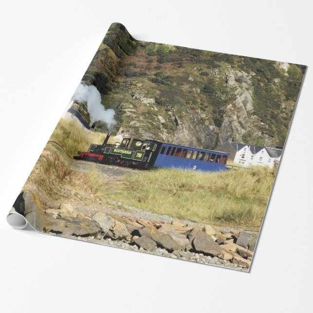 STEAM TRAIN WRAPPING PAPER (Unrolled)