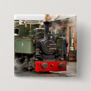 STEAM TRAINS 15 CM SQUARE BADGE