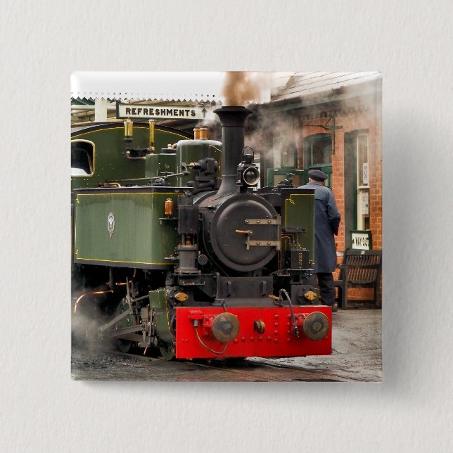 STEAM TRAINS 15 CM SQUARE BADGE (Front)