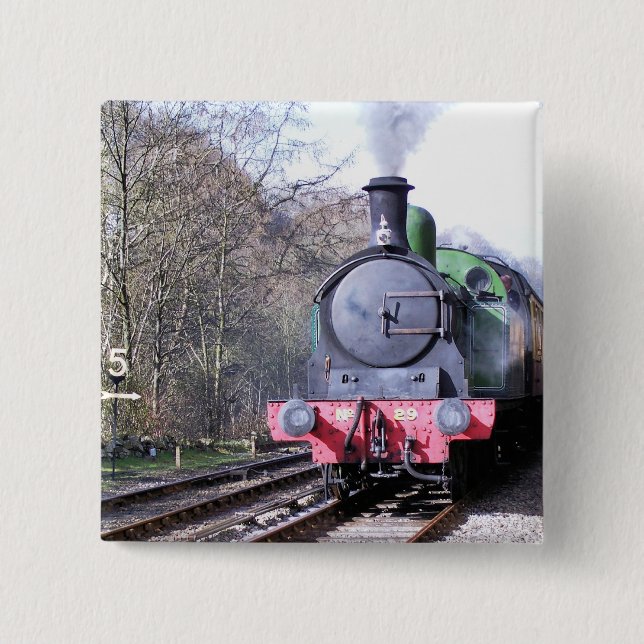 STEAM TRAINS 15 CM SQUARE BADGE (Front)
