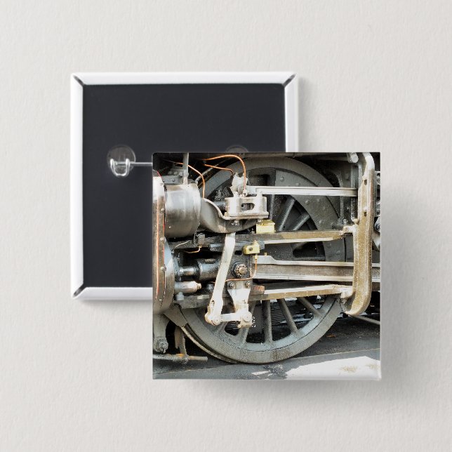 STEAM TRAINS 15 CM SQUARE BADGE (Front & Back)