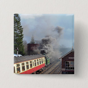 STEAM TRAINS 15 CM SQUARE BADGE