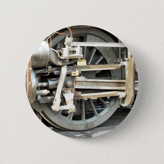STEAM TRAINS 6 CM ROUND BADGE (Front)