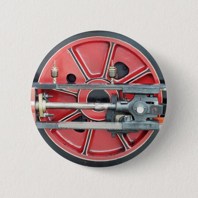 STEAM TRAINS 6 CM ROUND BADGE (Front)