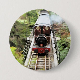 STEAM TRAINS 7.5 CM ROUND BADGE