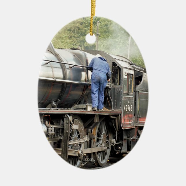 STEAM TRAINS CERAMIC TREE DECORATION (Front)