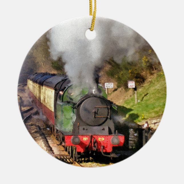 STEAM TRAINS CERAMIC TREE DECORATION (Front)