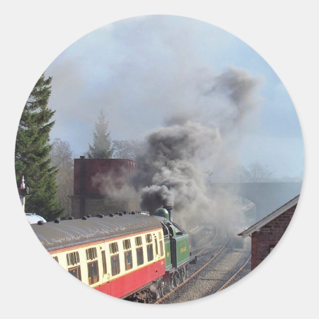 STEAM TRAINS CLASSIC ROUND STICKER (Front)