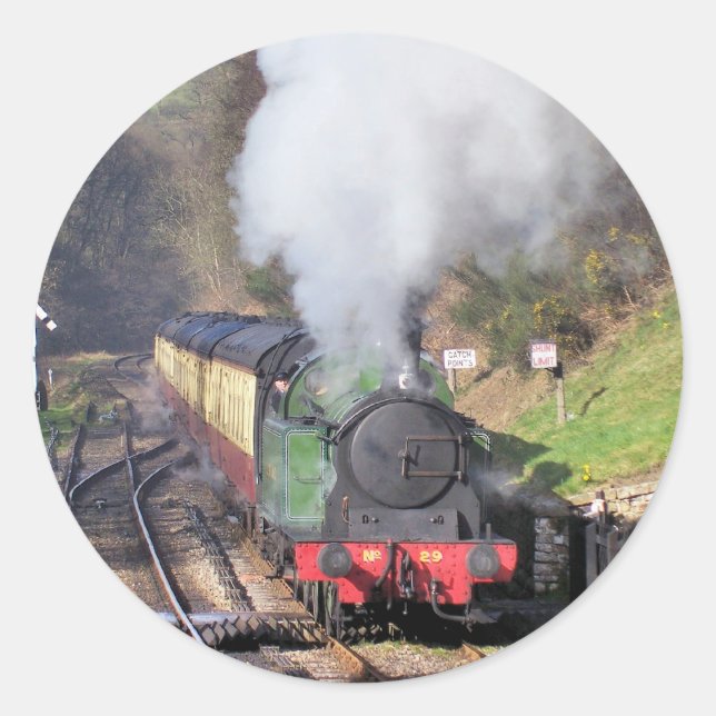 STEAM TRAINS CLASSIC ROUND STICKER (Front)
