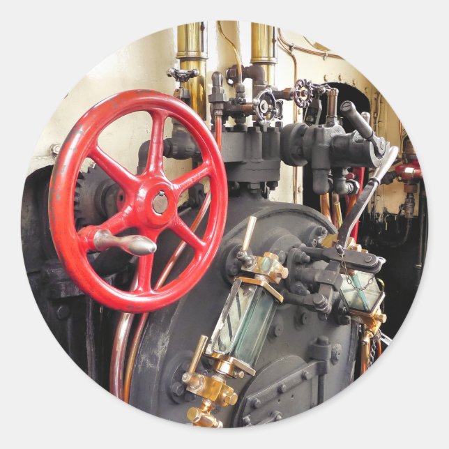 STEAM TRAINS CLASSIC ROUND STICKER (Front)